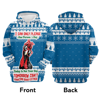 Chicken Premium Christmas Hoodie, I Can Only Please One Person A Day Unisex Hoodie For Men & Women - Perfect Gift For Christmas, Chicken Lover