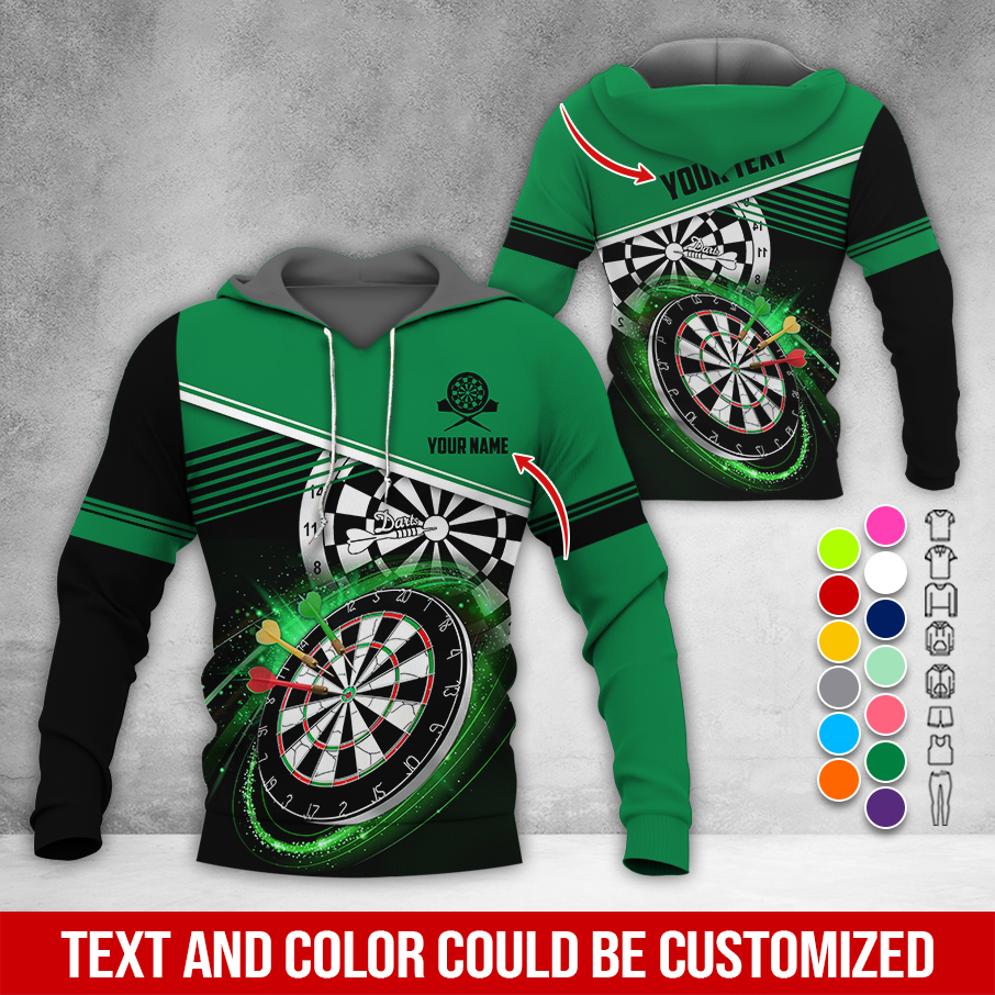 Customized Name & Text Darts Premium Hoodie, Modern Textures Pattern Darts Hoodie, Perfect Gift For Darts Lovers, Darts Player