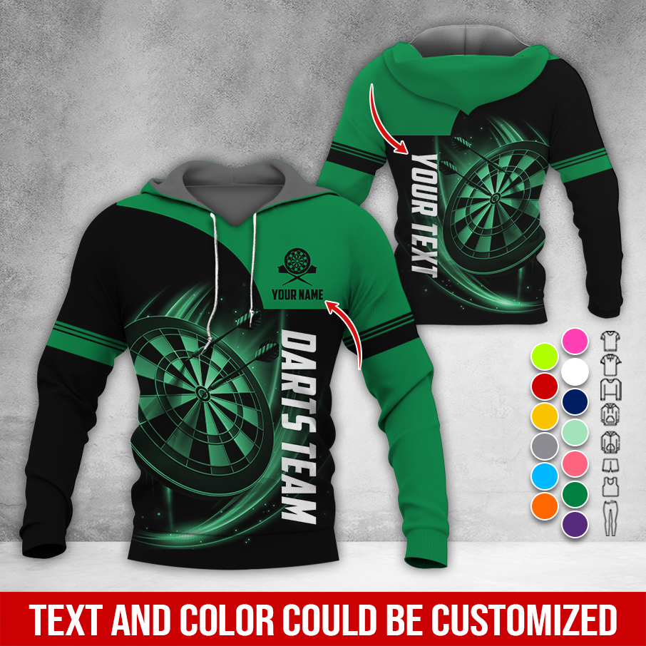 Customized Name & Your Darts Premium Hoodie, Darts Pattern Hoodie For Men & Women, Perfect Gift For Darts Lovers, Friend, Family