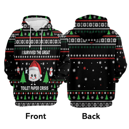 Snowmies Premium Christmas Hoodie, I Survived The Great Toilet Paper Crisis Unisex Hoodie For Men & Women - Perfect Gift For Christmas, Family