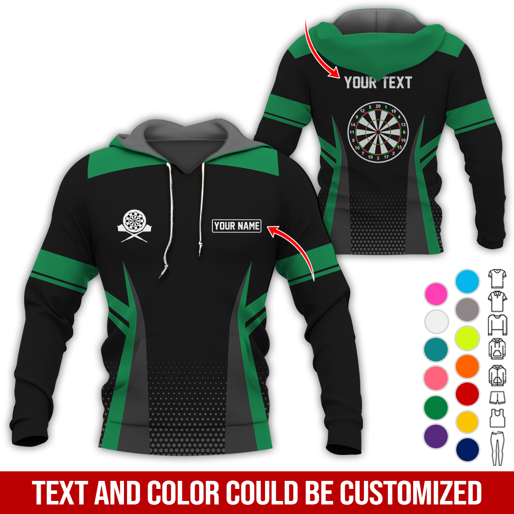 Customized Name & Text Darts Premium Hoodie, Darts Pattern Hoodie, Perfect Gift For Darts Lovers, Friend, Family