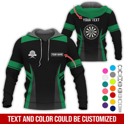 Customized Name & Text Darts Premium Hoodie, Darts Pattern Hoodie, Perfect Gift For Darts Lovers, Friend, Family