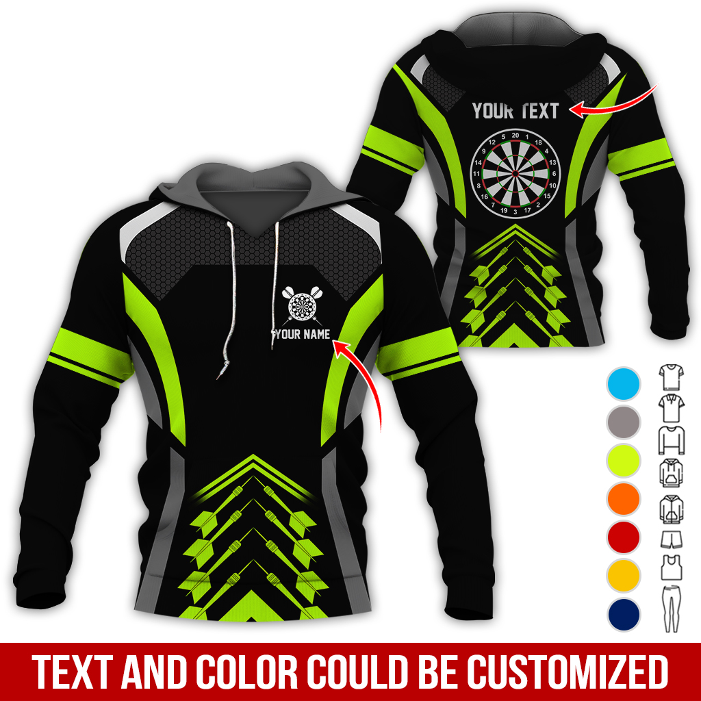 Customized Name & Text Darts Premium Hoodie, Dartboards Pattern Hoodie For Darts Player, Perfect Gift For Darts Lovers, Friend, Family