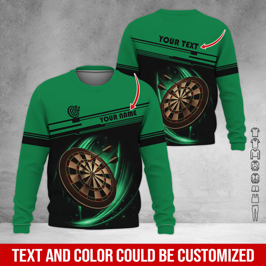 Customized Darts Sweatshirt, Personalized Name & Text Darts Sweatshirt, Darts Pattern Sweatshirt, Perfect Gift For Darts Lovers, Friend, Family
