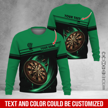 Customized Darts Sweatshirt, Personalized Name & Text Darts Sweatshirt, Darts Pattern Sweatshirt, Perfect Gift For Darts Lovers, Friend, Family