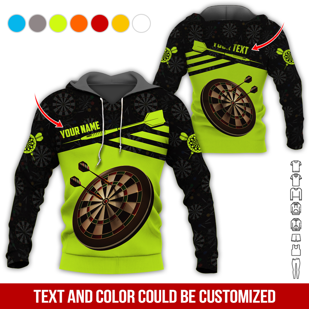 Customized Name Darts Premium Hoodie, Custom Name Darts Hoodie With Darts Pattern - Gift For Darts Lovers, Friend, Family