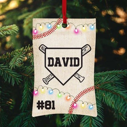 Custom Baseball Wooden Ornament, Personalized Name & Number Baseball Seed Wood Ornament - Perfect Gift For Baseball Lover