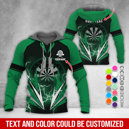 Customized Name Darts Thunder Premium Hoodie, Darts Pattern Hoodie, Perfect Gift For Darts Lovers, Friend, Family