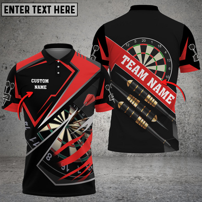 Personalized Darts Men Polo Shirt - Custom Name & Team Name Darts Polo Shirt For Darts Team, Darts Lover