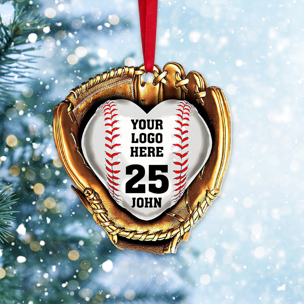 Custom Baseball Acrylic Ornament, Personalized Baseball Gloves Logo Acrylic Ornament - Perfect Gift For Baseball Lover, Christmas, New Year