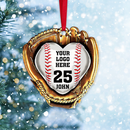 Custom Baseball Acrylic Ornament, Personalized Baseball Gloves Logo Acrylic Ornament - Perfect Gift For Baseball Lover, Christmas, New Year