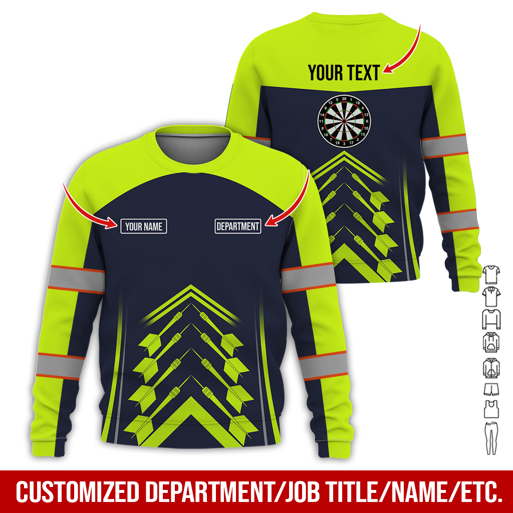 Customized Name Darts Sweatshirt, Horizontal Stripe Pattern Sweatshirt For Men & Women, Perfect Gift For Darts Lovers, Friend, Family