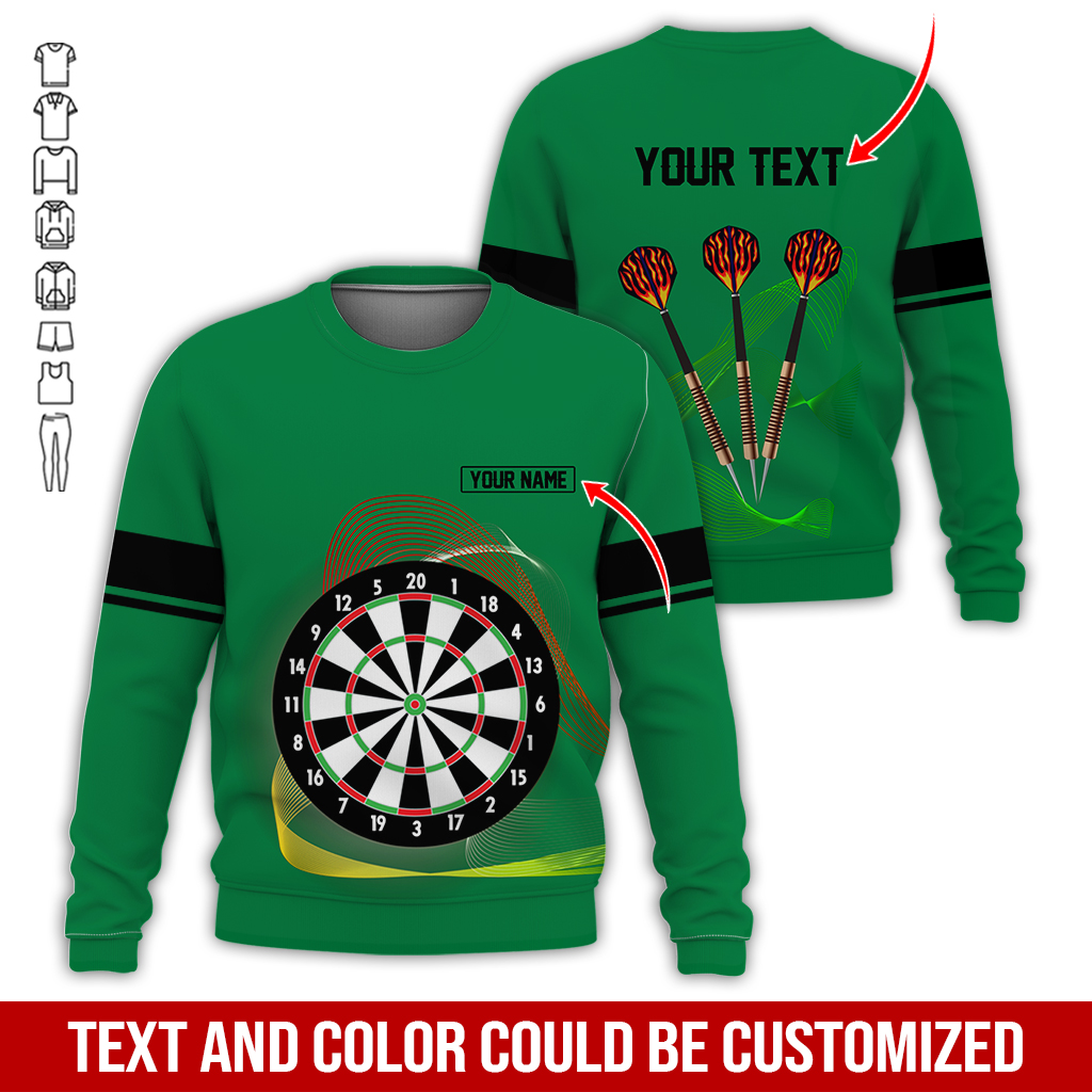 Customized Darts Sweatshirt, Personalized Name & text Sweatshirt,Black Line Pattern Sweatshirt For Men & Women, Perfect Gift For Darts Lovers, Friend, Family