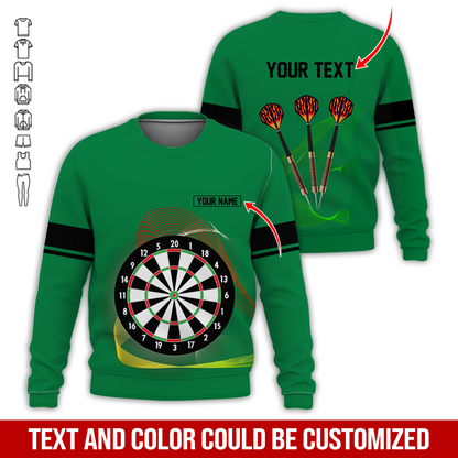 Customized Darts Sweatshirt, Personalized Name & text Sweatshirt,Black Line Pattern Sweatshirt For Men & Women, Perfect Gift For Darts Lovers, Friend, Family