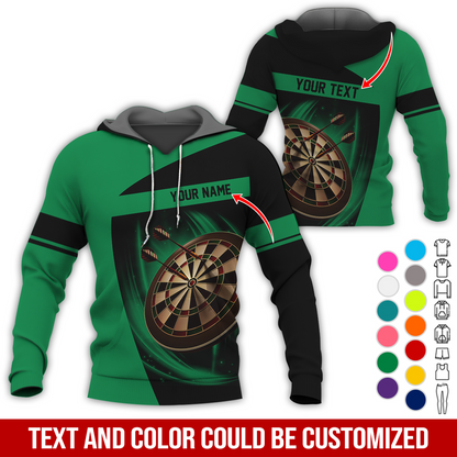 Personalized Name & Text Premium Hoodie, Darts Team Is My Life Hoodie, Perfect Gift For Darts Lovers, Darts Player