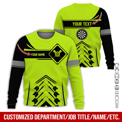 Customized Name Darts Sweatshirt, Elevate Your Dart Game With Our Custom Name Sweatshirt, Perfect Gift For Darts Lovers, Friend, Family