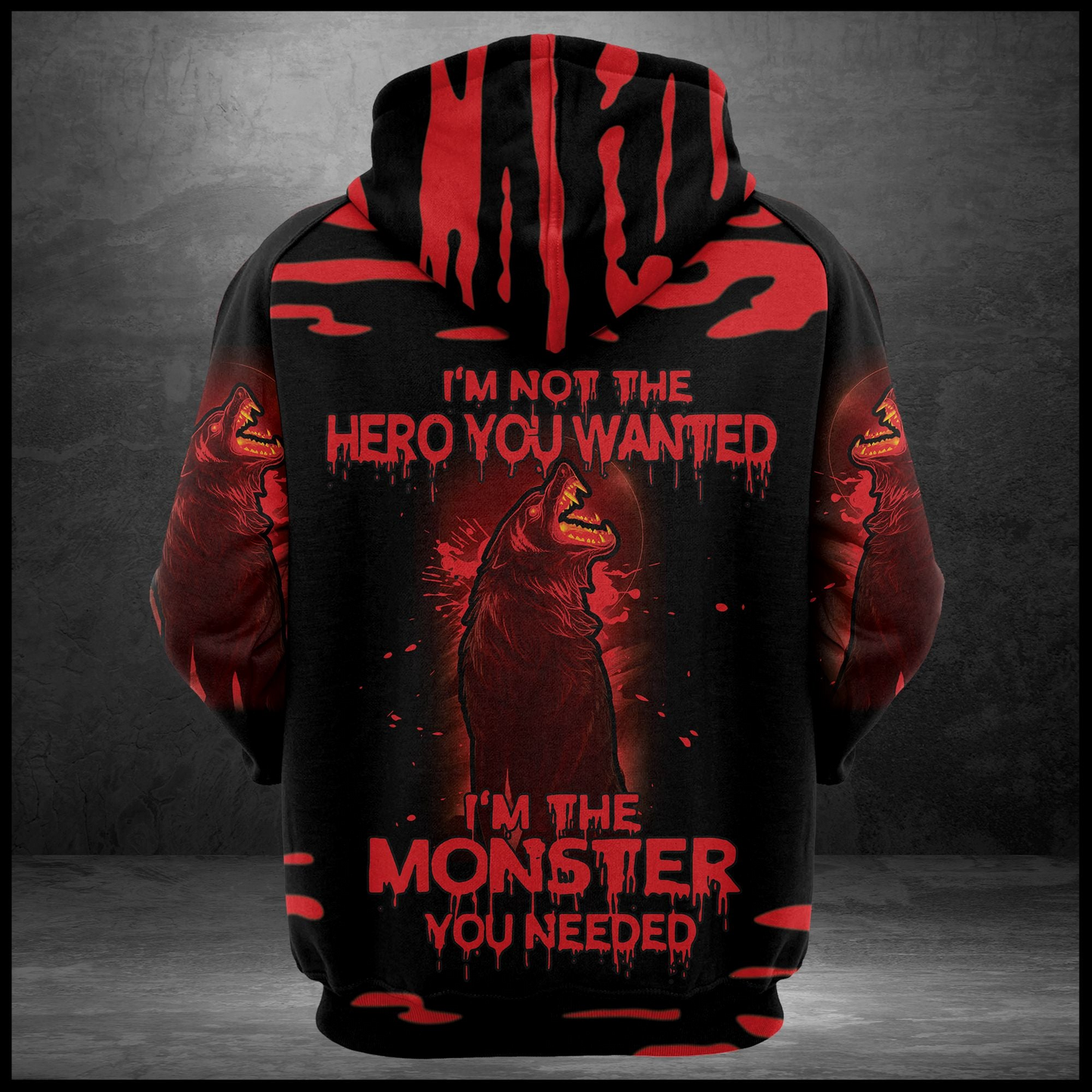 Wolf Monster Pullover Premium Hoodie I'm Not The Hero You Wanted, Perfect Outfit For Men And Women On Christmas New Year Autumn Winter