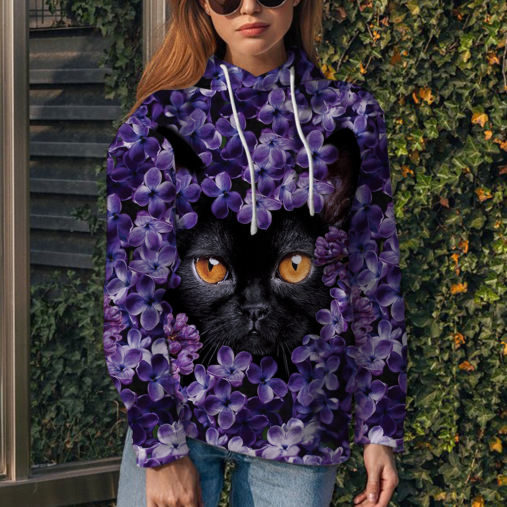 Violet Black Cat Pullover Premium Hoodie, Perfect Outfit For Men And Women On Christmas New Year Autumn Winter