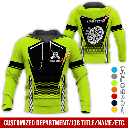 Customized Name Darts Premium Hoodie, Dartboards Pattern Darts Hoodie For Darst Player - Gift For Darts Lovers, Friend, Family