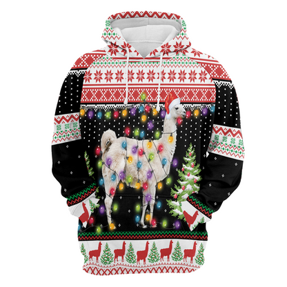 Llama Premium Christmas Hoodie, Llama Hit That Christmas Unisex Hoodie For Men & Women - Perfect Gift For Christmas, Friends, Family