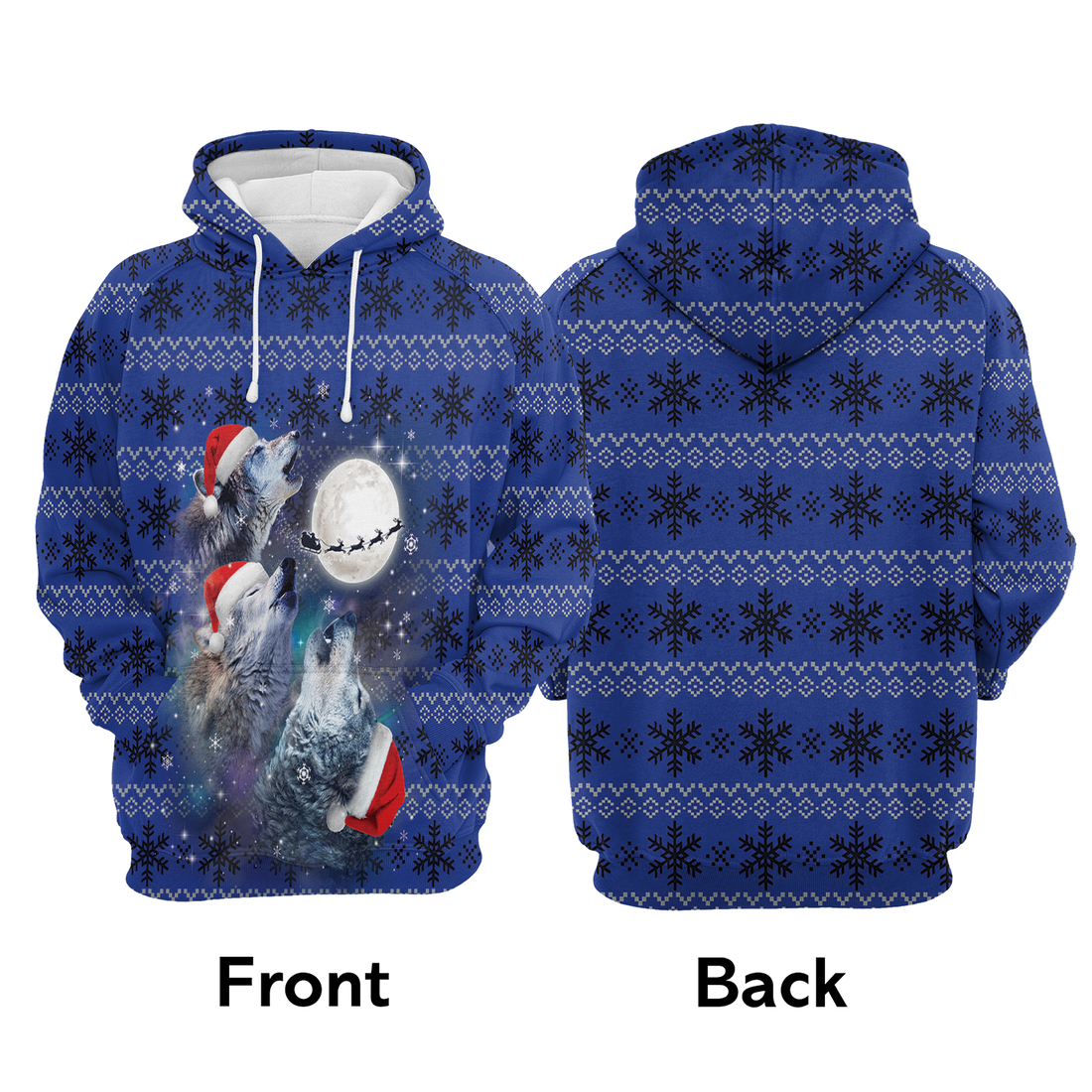 Wolf Xmas Premium Christmas Hoodie, Howling At The Moon Unisex Hoodie For Men & Women - Perfect Gift For Christmas, Wolf Lovers