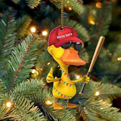 Custom Baseball Acrylic Ornament, Personalized Baseball Duck Acrylic Ornament - Perfect Gift For Baseball Lover, Christmas, New Year