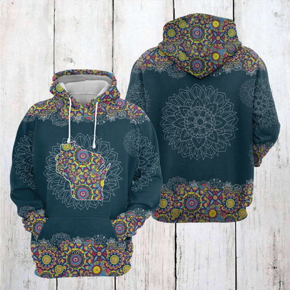Wisconsin Mandala Awesome Pattern Pullover Premium Hoodie, Perfect Outfit For Men And Women On Christmas New Year Autumn Winter
