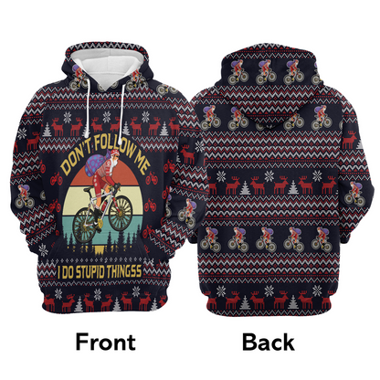 Santa Bike Premium Christmas Hoodie, Satan Claus On Bike Vintage Background Unisex Hoodie For Men & Women - Perfect Gift For Christmas, Family, Biker