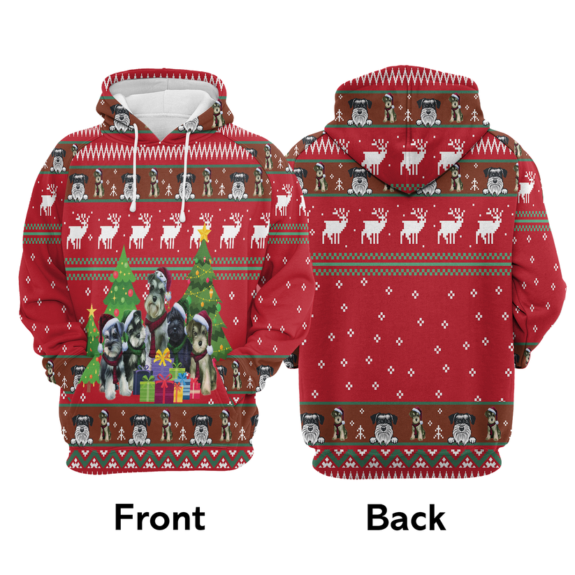 Miniature Schnauzer Xmas Premium Christmas Hoodie, Miniature Schnauzer Dog Unisex Hoodie For Men & Women - Perfect Gift For Miniature Schnauzer Lovers
