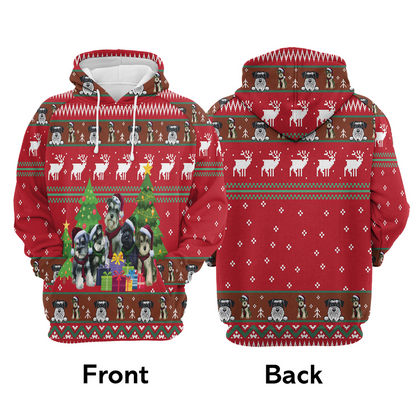 Miniature Schnauzer Xmas Premium Christmas Hoodie, Miniature Schnauzer Dog Unisex Hoodie For Men & Women - Perfect Gift For Miniature Schnauzer Lovers