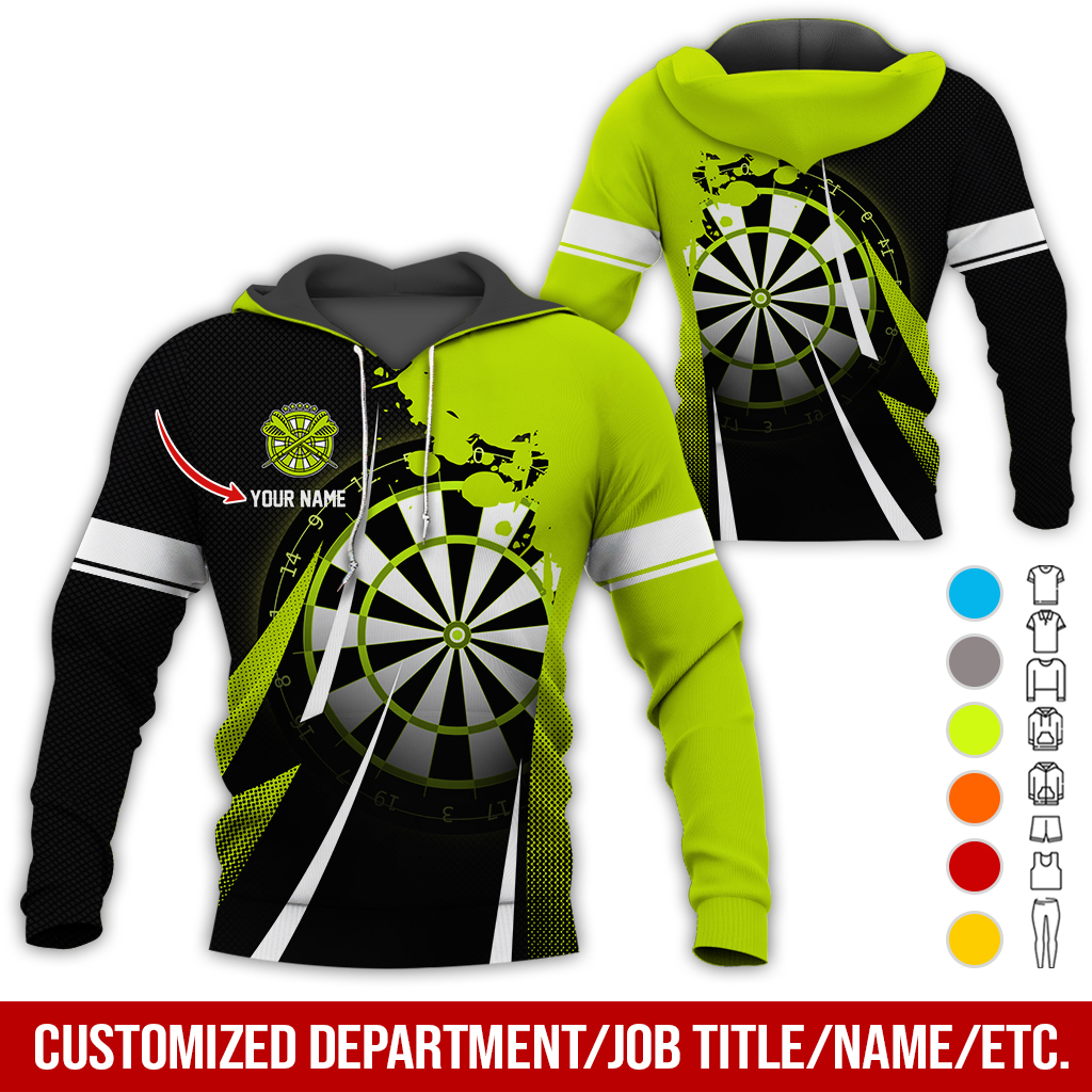 Customized Name Darts Premium Hoodie, Ink Spill Pattern Darts Hoodie For Men & Women - Gift For Darts Lovers, Friend, Family