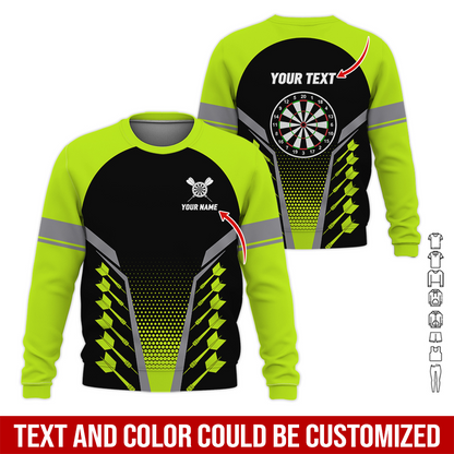 Customized Name Darts Sweatshirt, Darts & Dartboards Pattern Love Darts Shirts - Gift For Darts Lovers, Friend, Family
