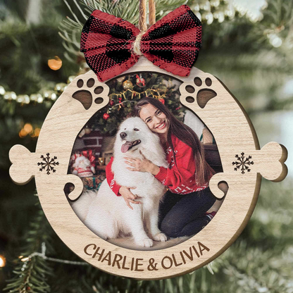 Personalized Wooden Dog Ornament, Custom Funny Dog Merry Woofmas Wooden Ornament For Christmas, Best Personalized Presents For Dog Lovers