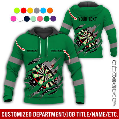 Personalized Darts Premium Hoodie, Customized Name, Text & Department Darts Hoodie, Perfect Gift For Darts Lovers, Friend, Family