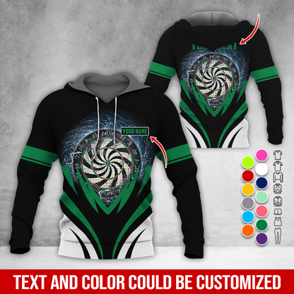 Customized Name & Text Darts Thunder Premium Hoodie, Thunder Vortex Darts Pattern Hoodie, Perfect Gift For Darts Lovers, Friend, Family