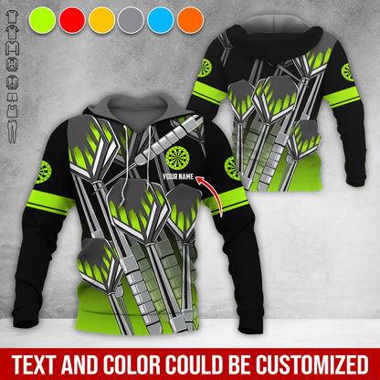 Customized Name & Text Darts Premium Hoodie, Darts Pattern Hoodie For Men & Women - Gift For Darts Lovers, Friend, Family