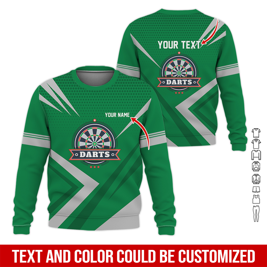 Customized Darts Sweatshirt, Personalized Name & Text Sweatshirt, 3 Star Darts Pattern Sweatshirt, Perfect Gift For Darts Lovers, Friend, Family