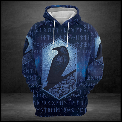 Navy Viking Raven Pullover Premium Hoodie, Perfect Outfit For Men And Women On Christmas New Year Autumn Winter