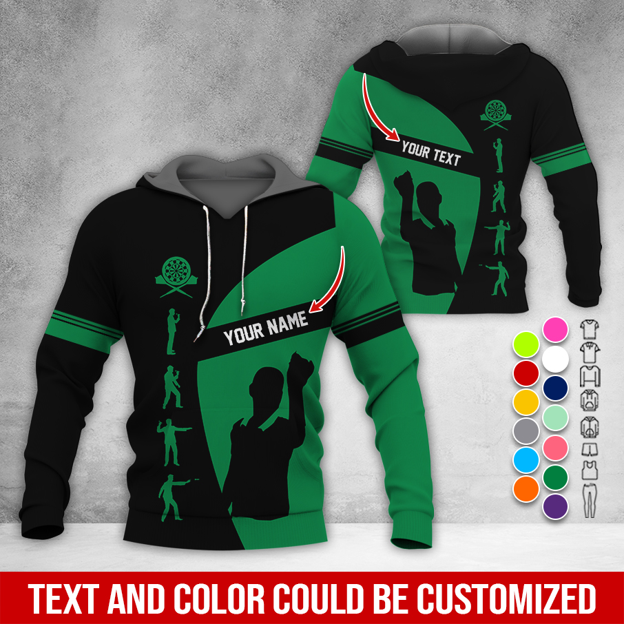 Customized Name & Text Darts Premium Hoodie, How to play Darts Pattern Hodie, Perfect Gift For Darts Lovers, Friend, Family