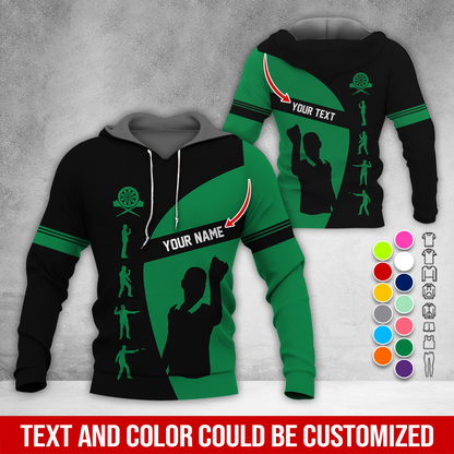 Customized Name & Text Darts Premium Hoodie, How to play Darts Pattern Hodie, Perfect Gift For Darts Lovers, Friend, Family