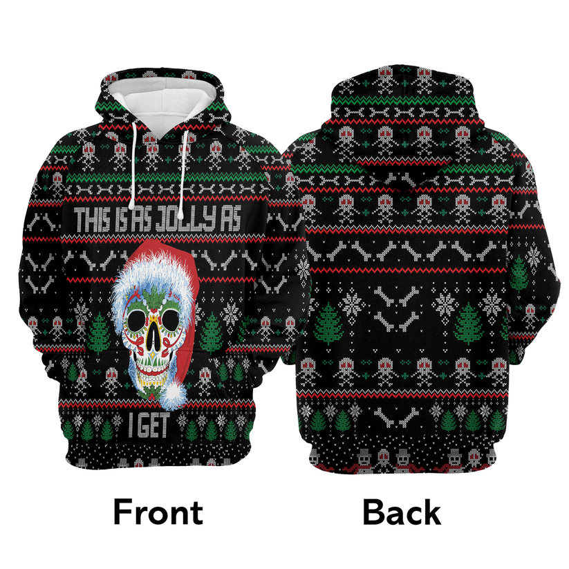 Skull Xmas Premium Christmas Hoodie, This Is As Jolly As I Get Unisex Hoodie For Men & Women - Perfect Gift For Christmas, Family