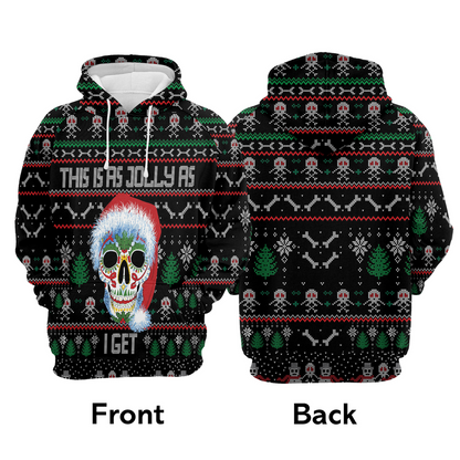Skull Xmas Premium Christmas Hoodie, This Is As Jolly As I Get Unisex Hoodie For Men & Women - Perfect Gift For Christmas, Family