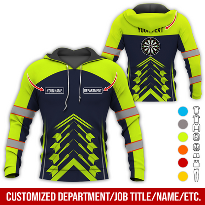 Customized Name Darts Premium Hoodie, Horizontal Stripe Pattern Hoodie For Men & Women, Perfect Gift For Darts Lovers, Friend, Family