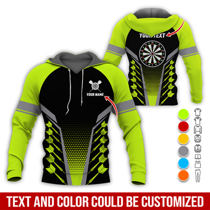 Customized Name Darts Premium Hoodie, Darts & Dartboards Pattern Love Darts Hoodie - Gift For Darts Lovers, Friend, Family