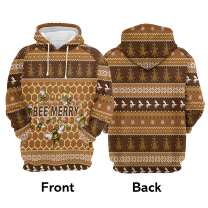 Bee Premium Christmas Hoodie, Bee Merry Christmas Unisex Hoodie For Men & Women - Perfect Gift For Christmas, Bee Lover