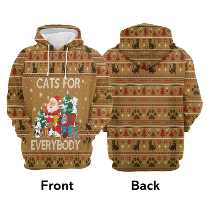 Cat Xmas Premium Christmas Hoodie, Cat For Everybody Unisex Hoodie For Men & Women - Perfect Gift For Christmas, Cat Lovers