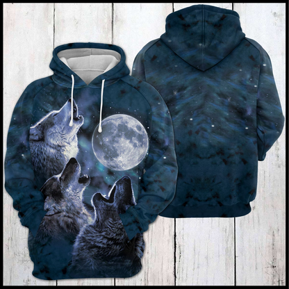 Wolf Howl & Moon Pullover Premium Hoodie, Perfect Outfit For Men And Women On Christmas New Year Autumn Winter