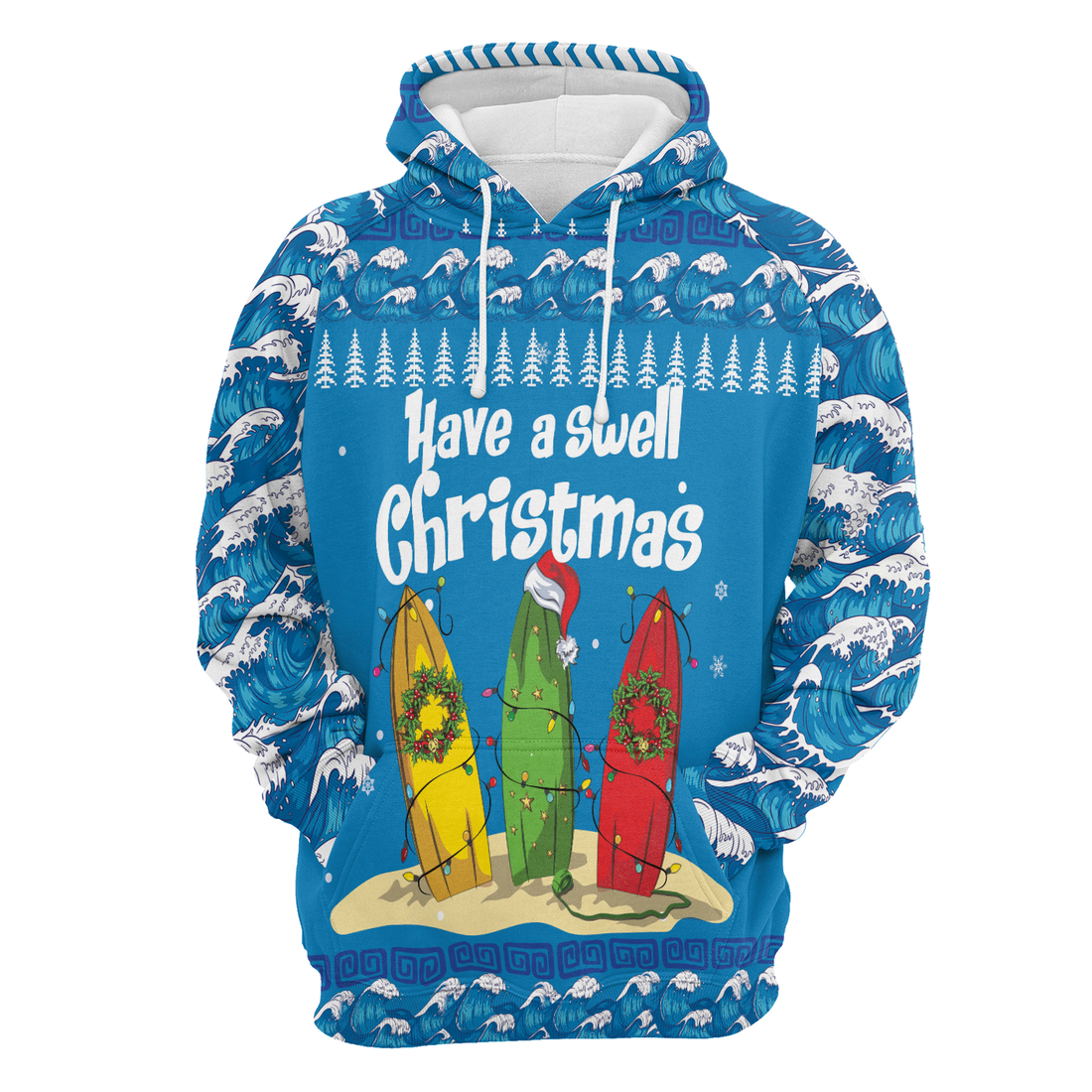 Surfer Swell Premium Christmas Hoodie, Have A Swell Christmas Unisex Hoodie For Men & Women - Perfect Gift For Christmas, Surfer Swell