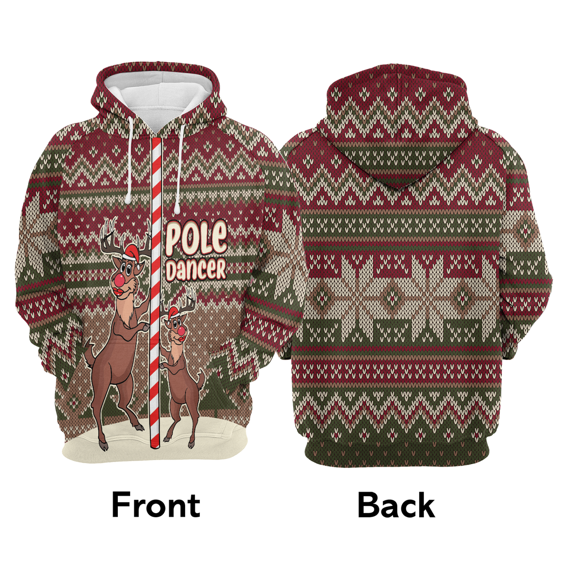 Reindeer Premium Christmas Hoodie, Reindeer Pole Dancer Christmas Hoodie For Men & Women - Perfect Gift For Christmas, Reindeer Lover