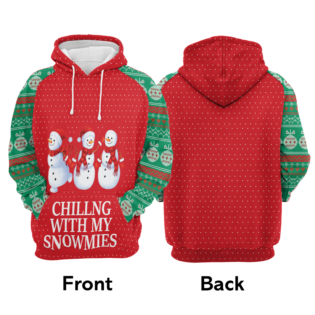 Snowmies Premium Christmas Hoodie, Chilling With My Snowmies Christmas Unisex Hoodie For Men & Women - Perfect Gift For Christmas, Family
